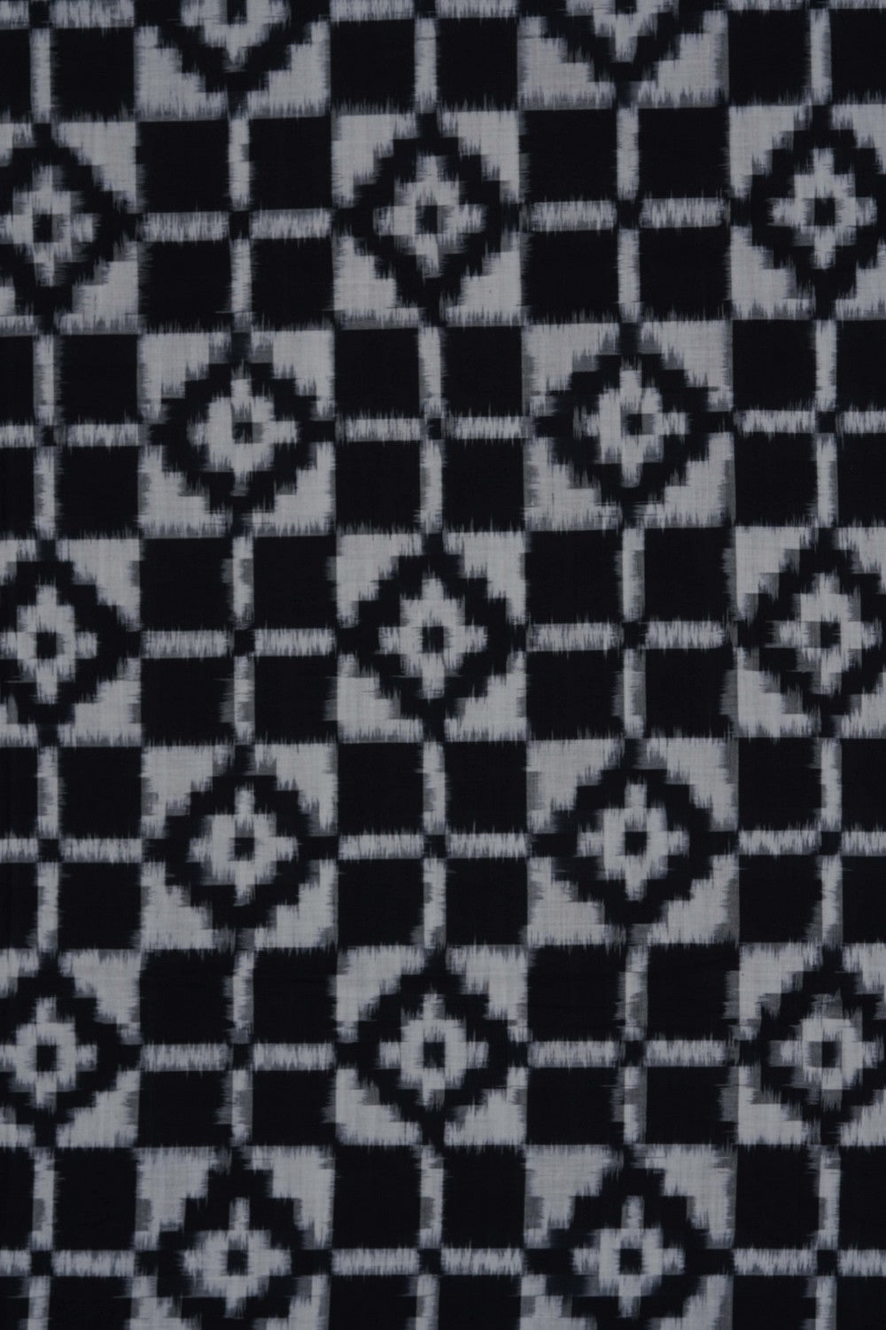 Image of Black Pochampally Ikat Cotton Saree