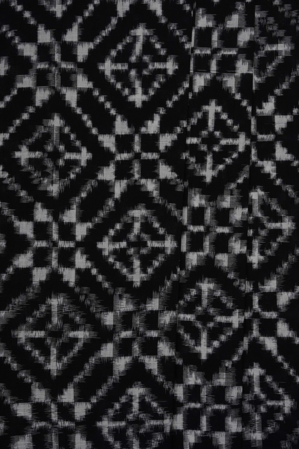 Image of Black Pochampally Ikat Cotton Saree