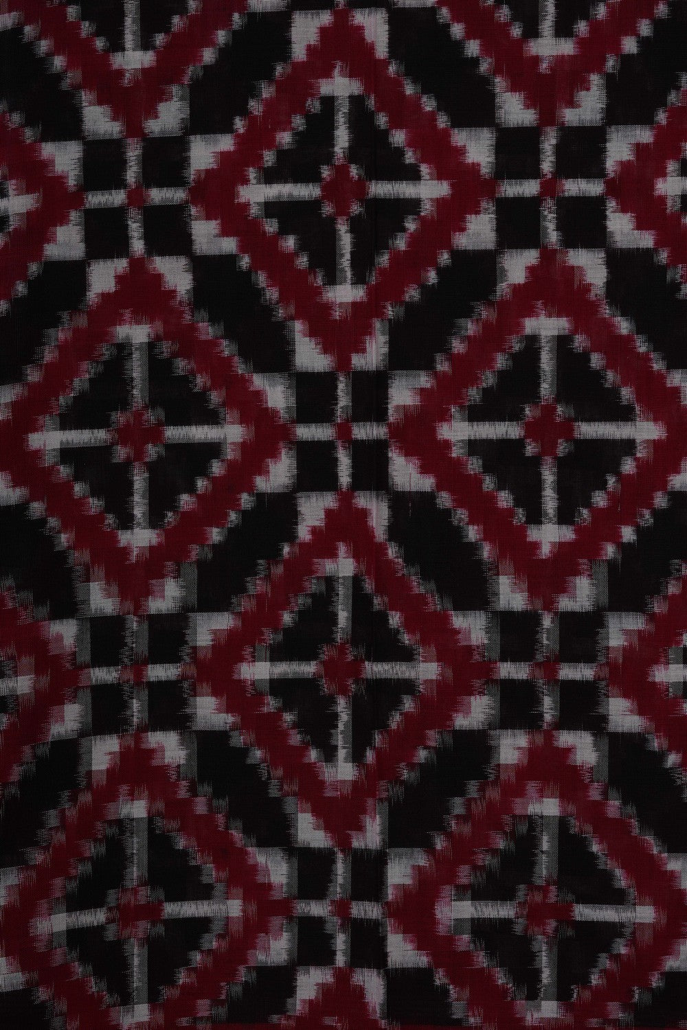 Image of Maroon Pochampally Ikat Cotton Saree