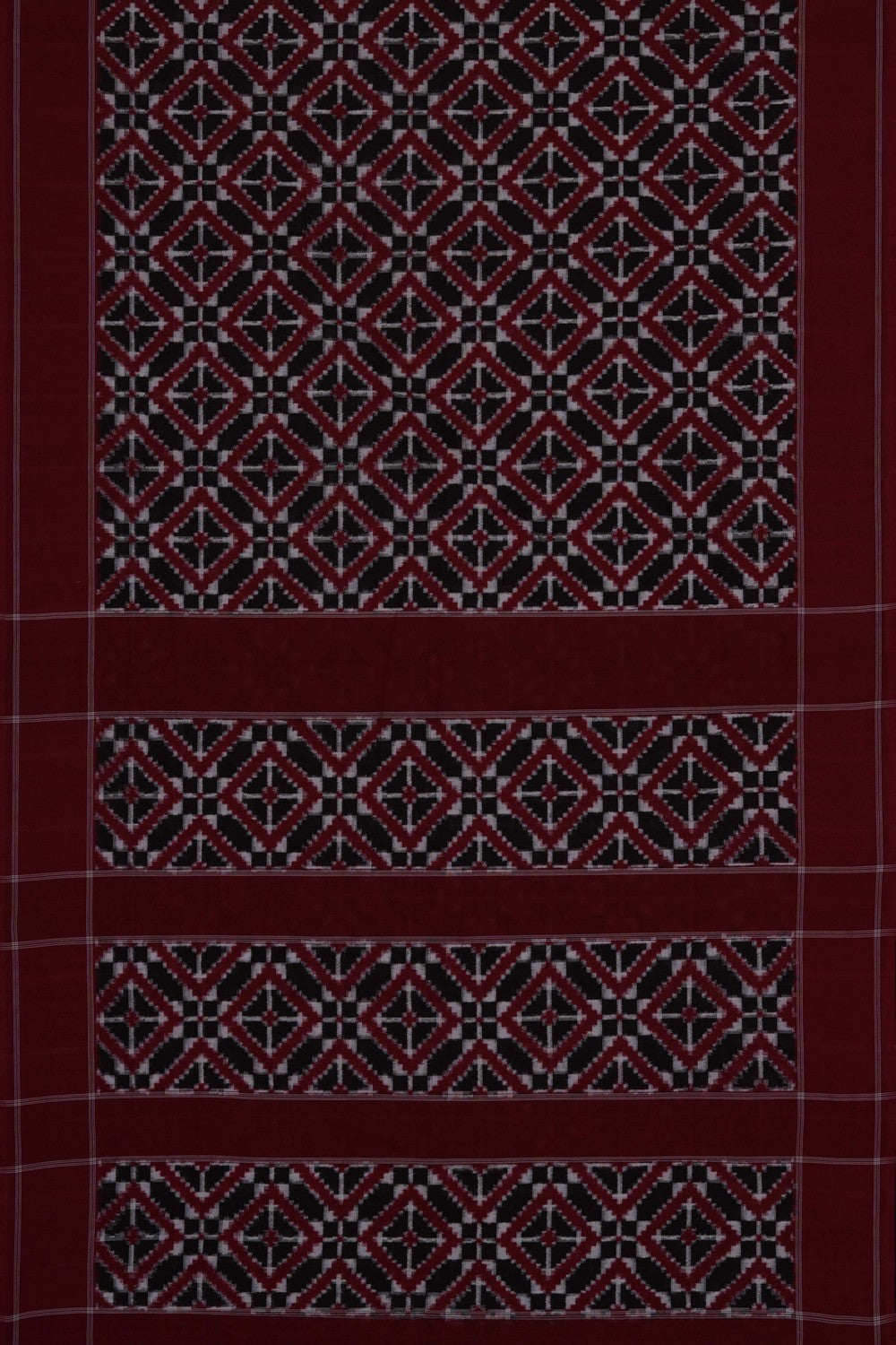 Image of Maroon Pochampally Ikat Cotton Saree