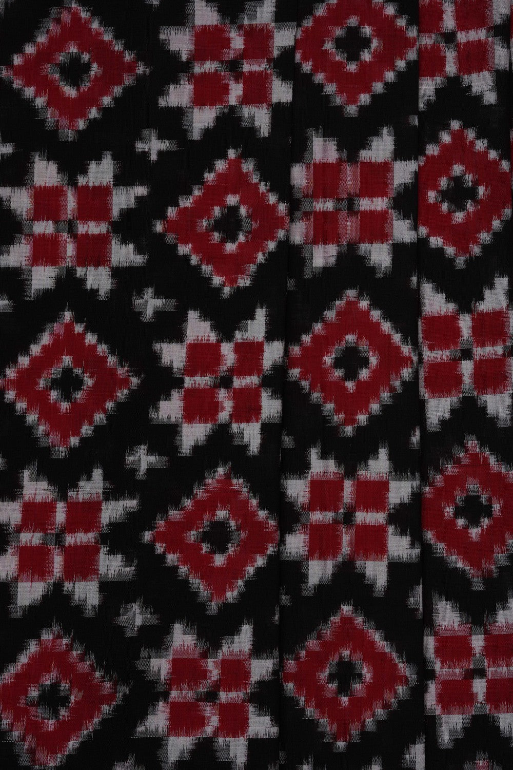 Image of Black Pochampally Ikat Cotton Saree