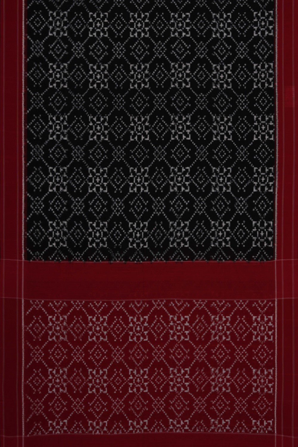Image of Black Pochampally Ikat Cotton Saree