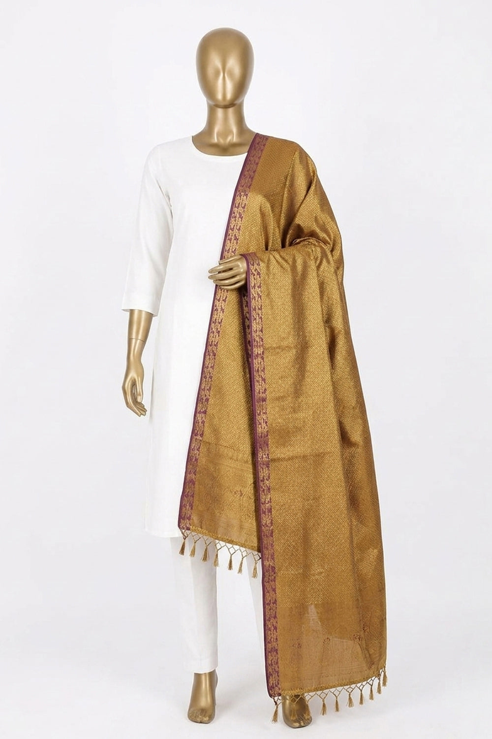 Image of Gold Kanchipattu Dupatta