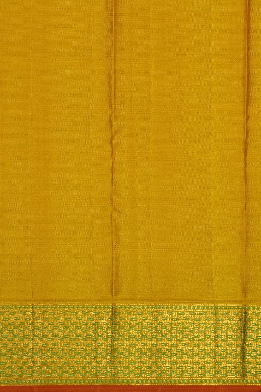 Image of Yellow Arani Silk Kattam Saree