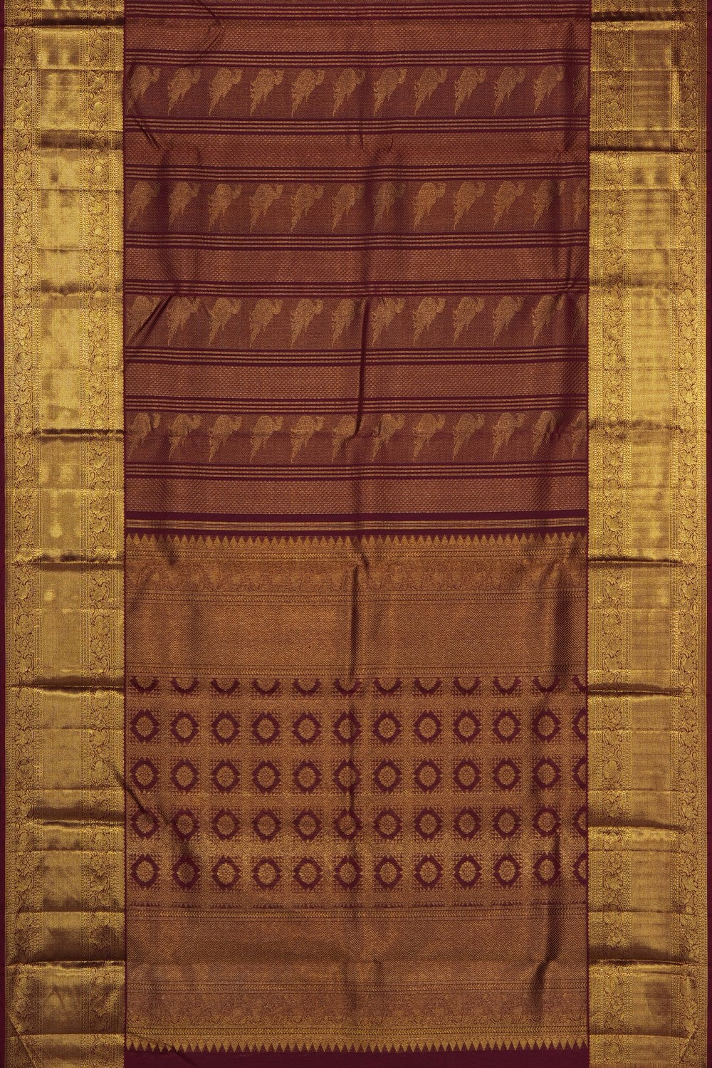 Image of Maroon Arani Silk Brocade Saree