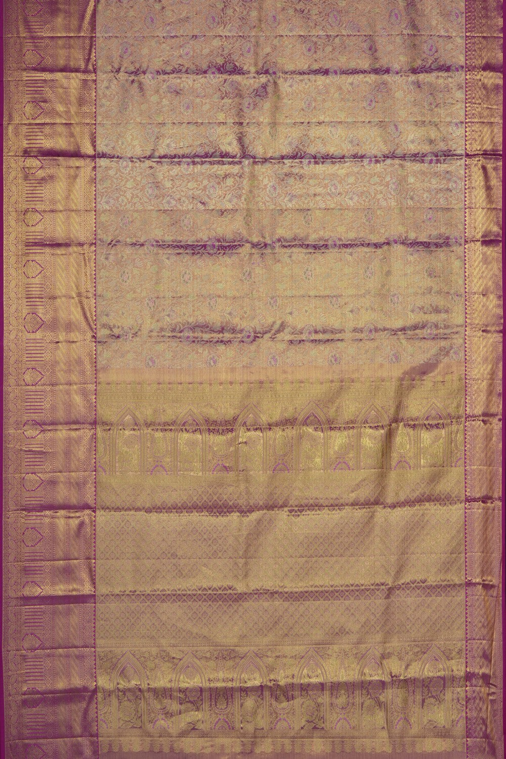 Image of Pink Kanchipattu Tissue Brocade Saree
