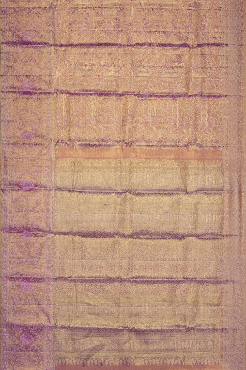 Image of Pink Kanchipattu Tissue Brocade Saree