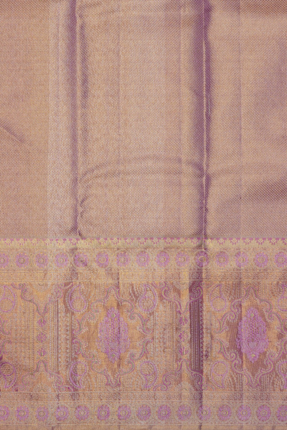 Image of Pink Kanchipattu Tissue Brocade Saree