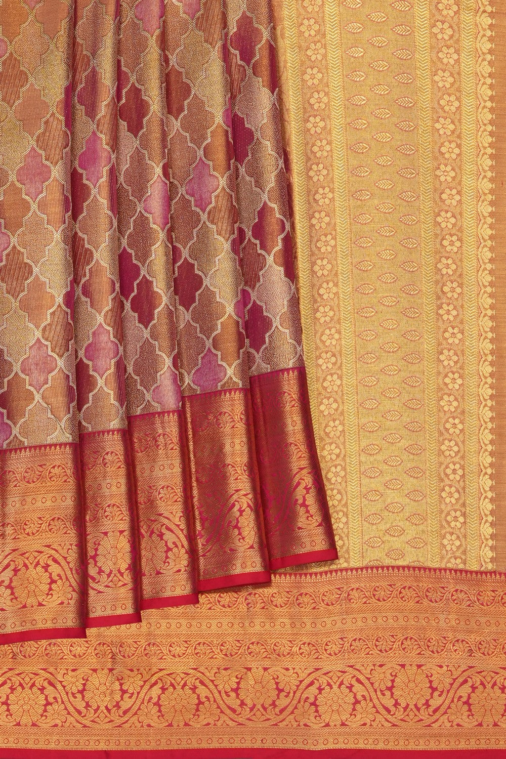 Image of Gold Kanchipattu Tissue Brocade Saree