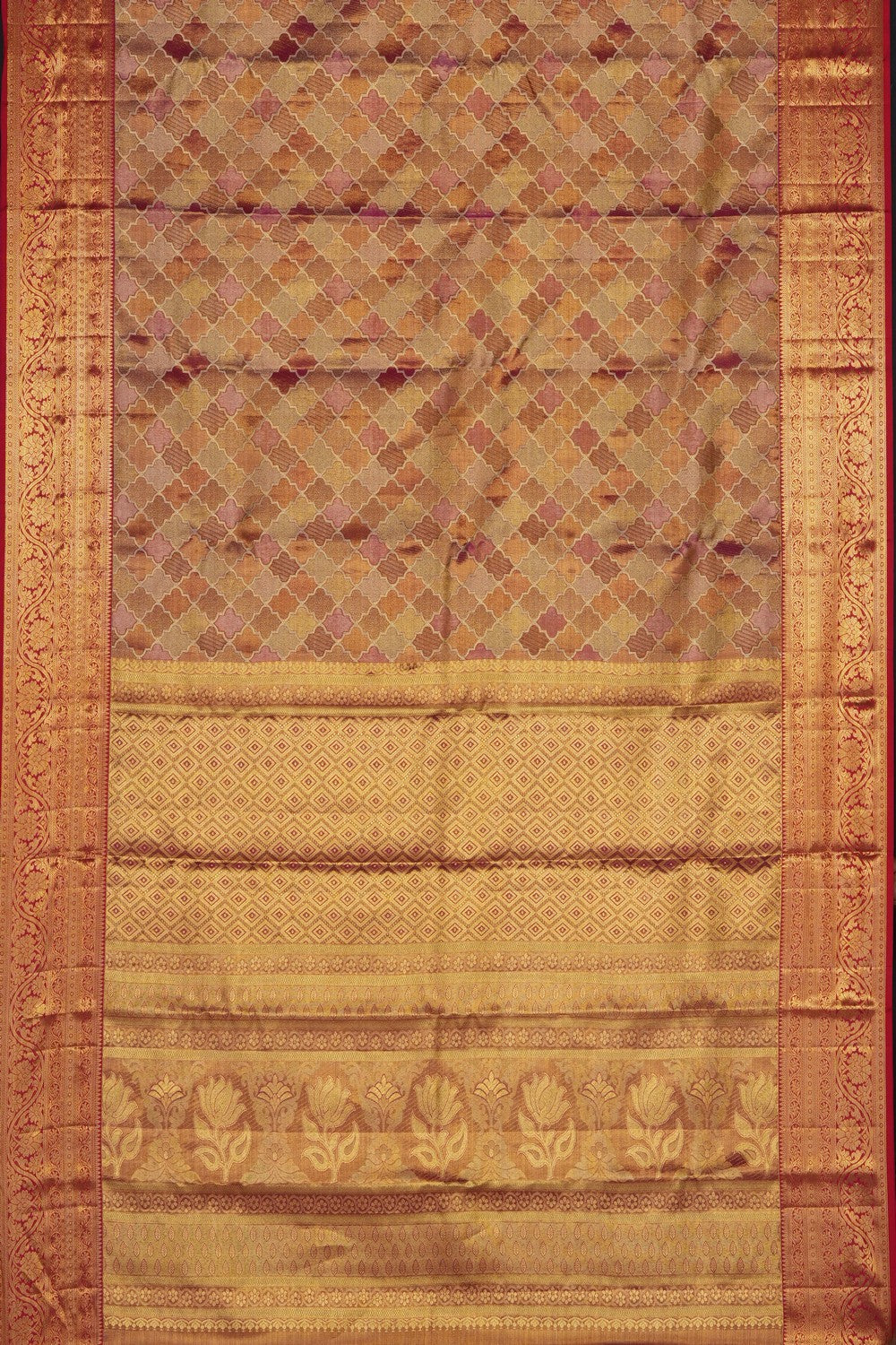 Image of Gold Kanchipattu Tissue Brocade Saree
