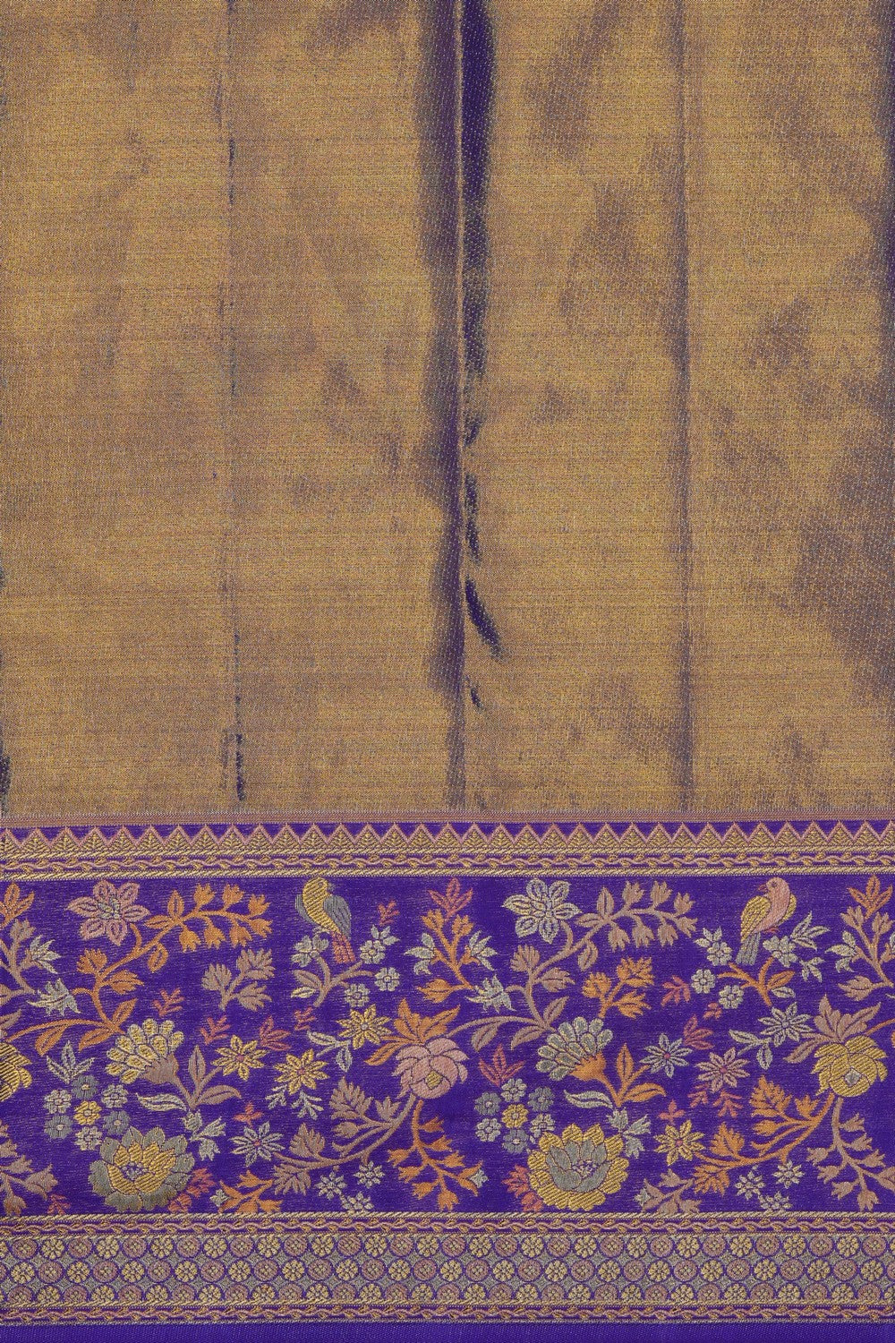 Image of Orange Kanchipattu Tissue Brocade Saree