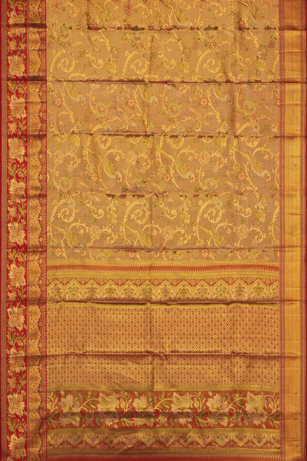 Image of Gold Kanchipattu Tissue Brocade Saree