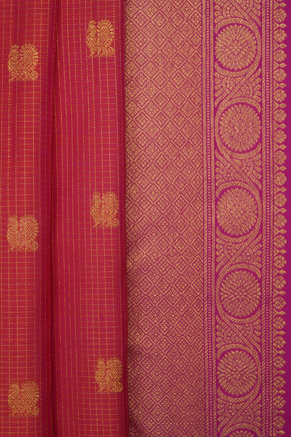 Image of Orange South Silk Saree