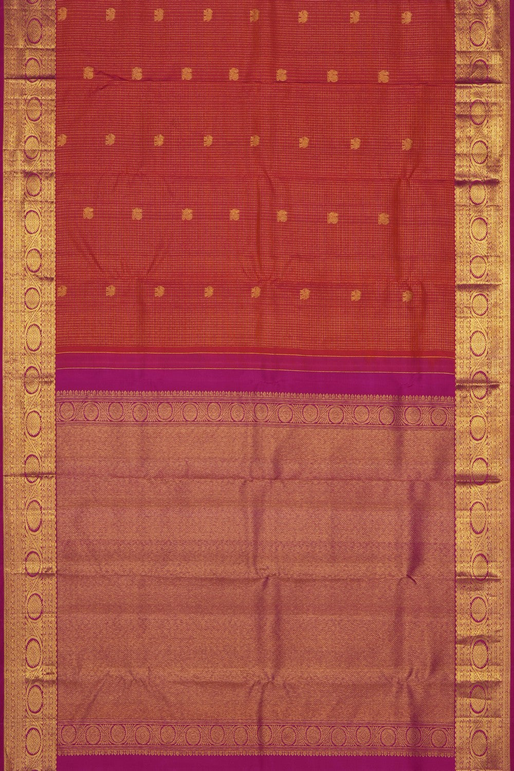 Image of Orange South Silk Saree