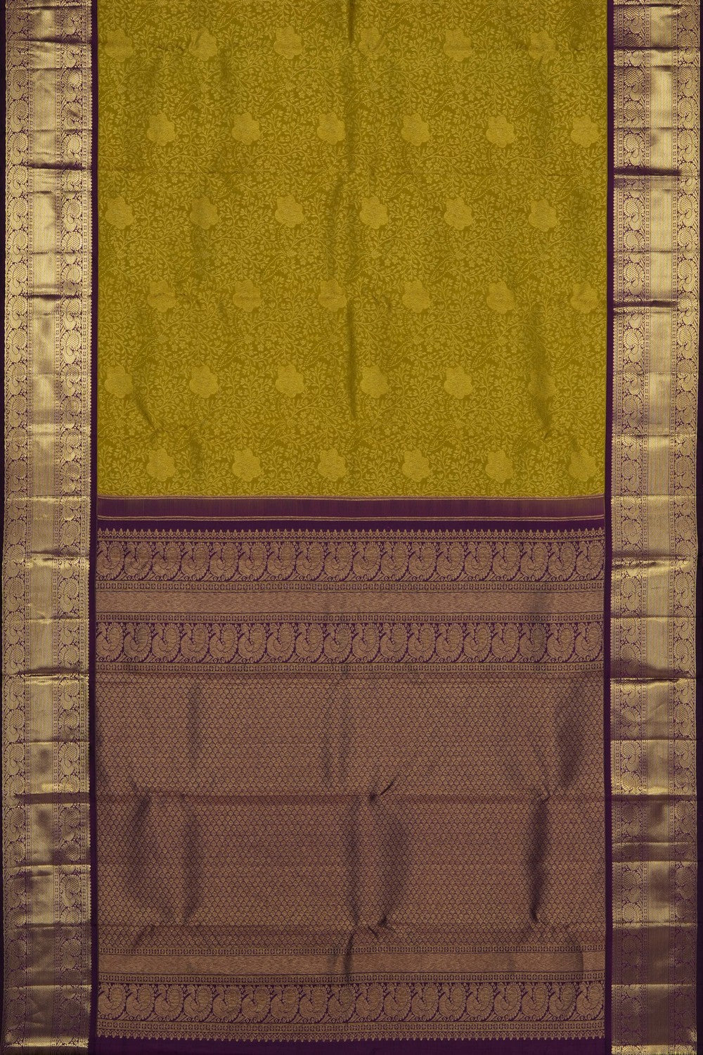 Image of Spring-Green Kanchipattu Brocade Saree