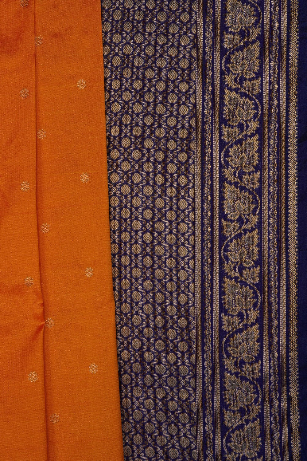 Image of Orange Narayanpet Silk Saree
