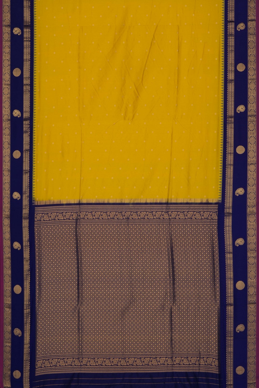 Image of Yellow Narayanpet Silk Saree