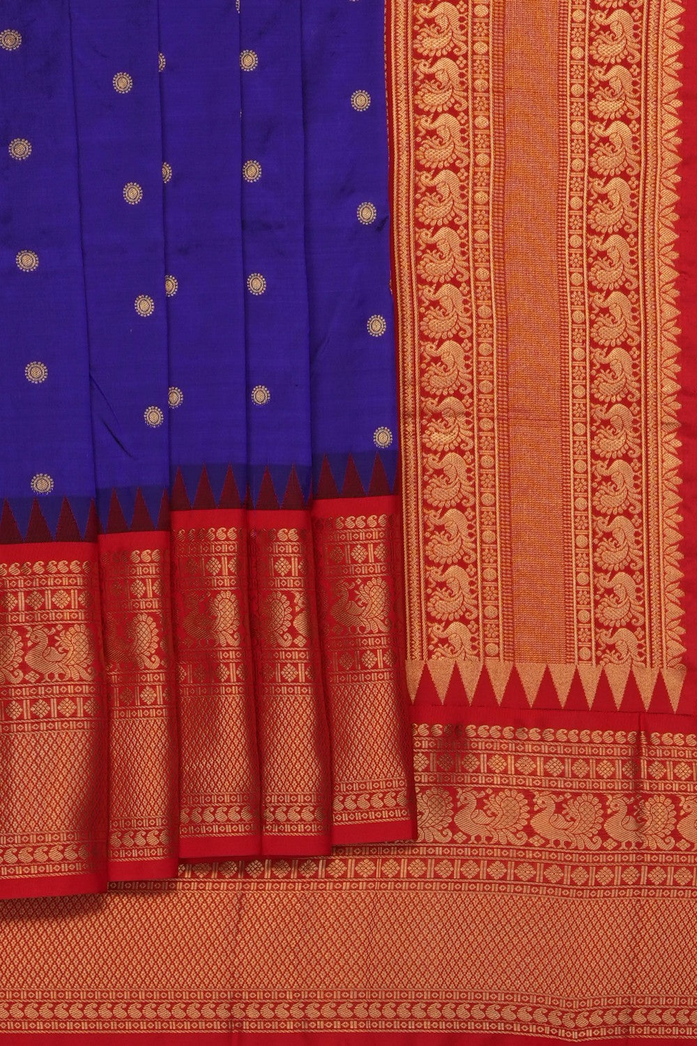 Image of Purple Narayanpet Silk Saree