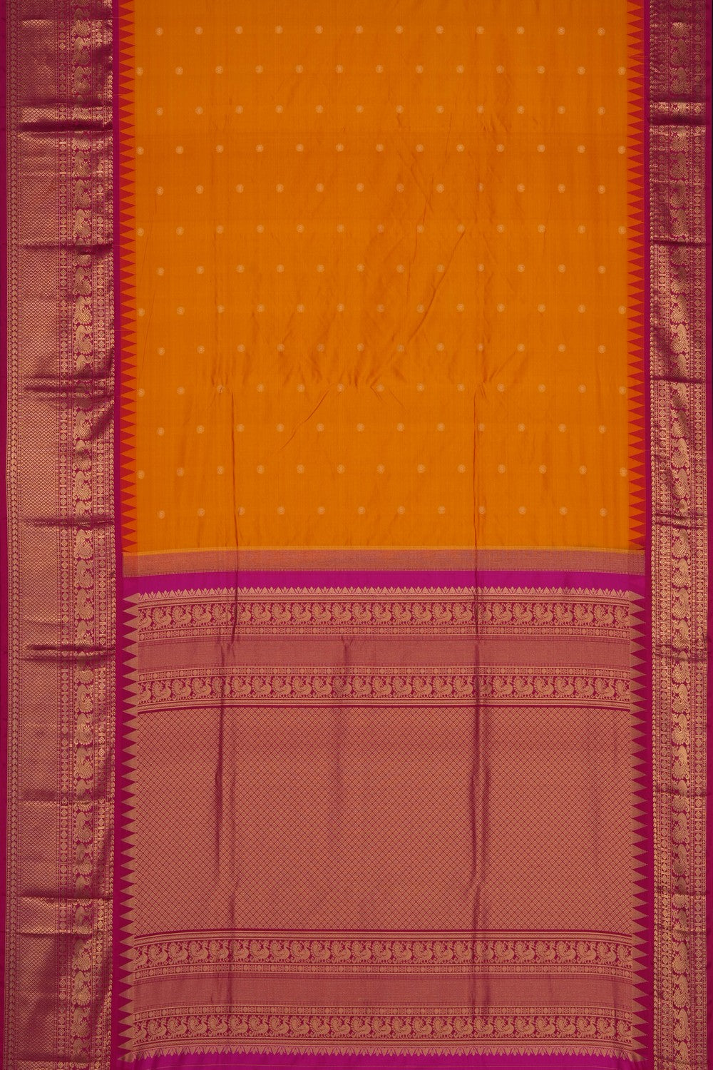 Image of Orange Narayanpet Silk Saree