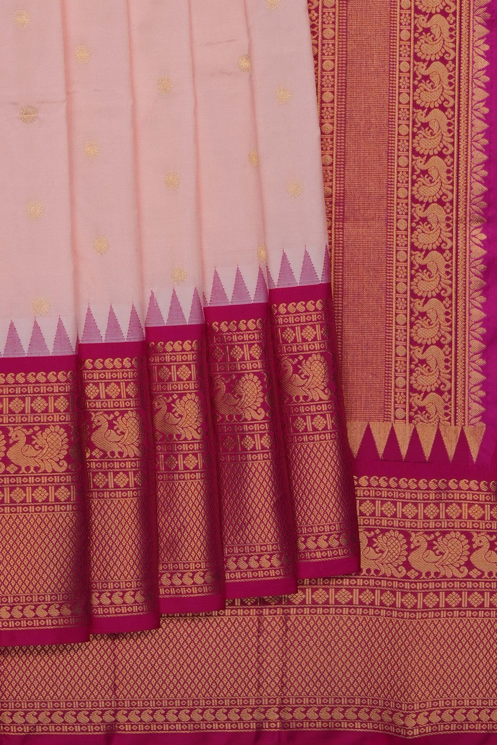 Image of Pink Narayanpet Silk Saree