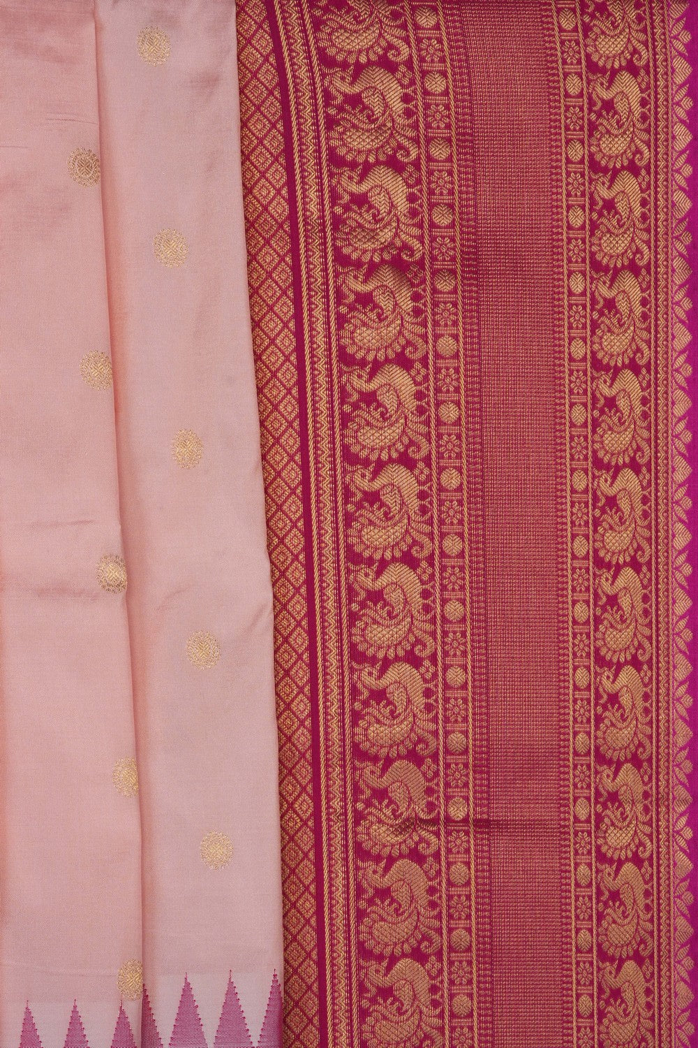 Image of Pink Narayanpet Silk Saree