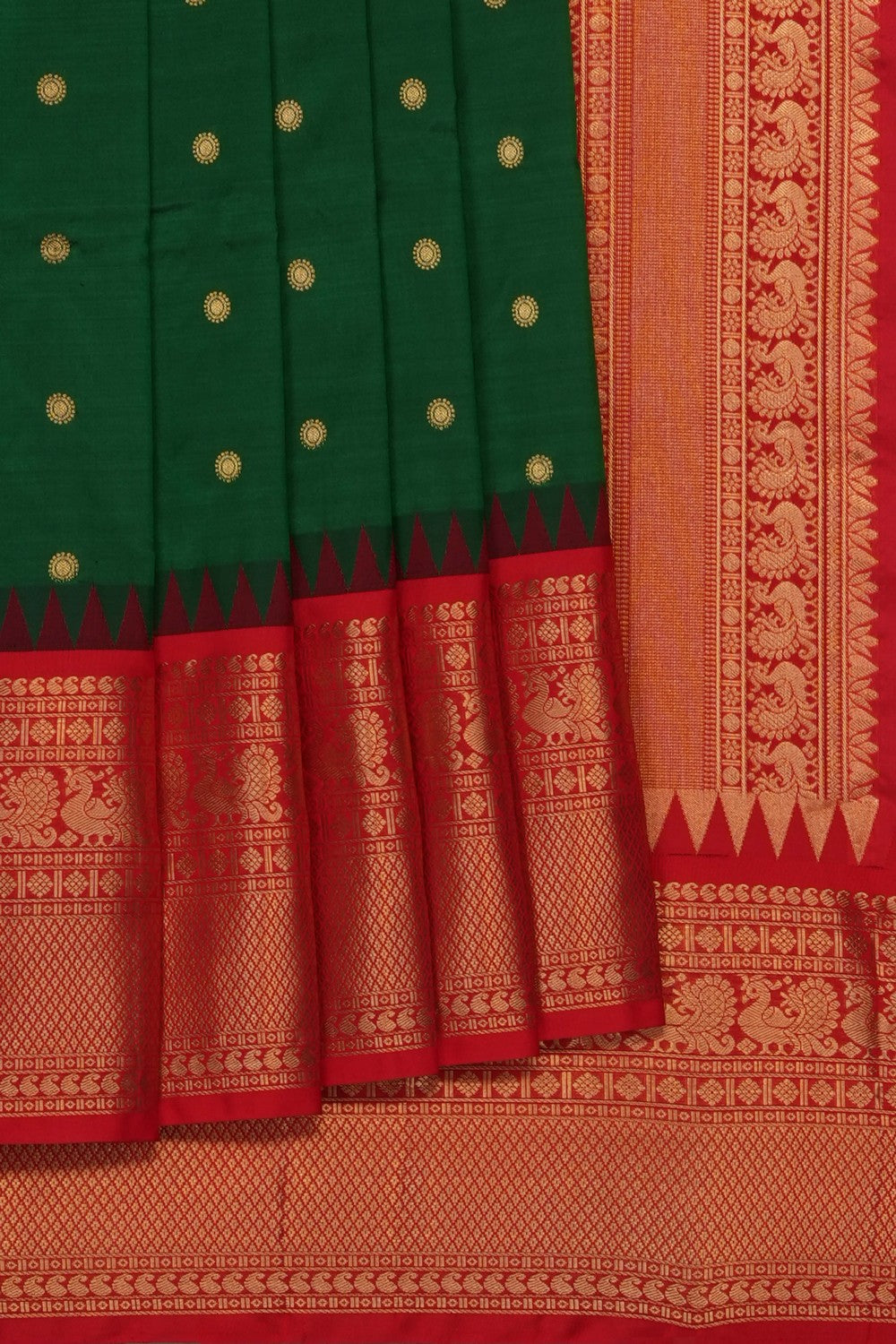 Image of Green Narayanpet Silk Saree