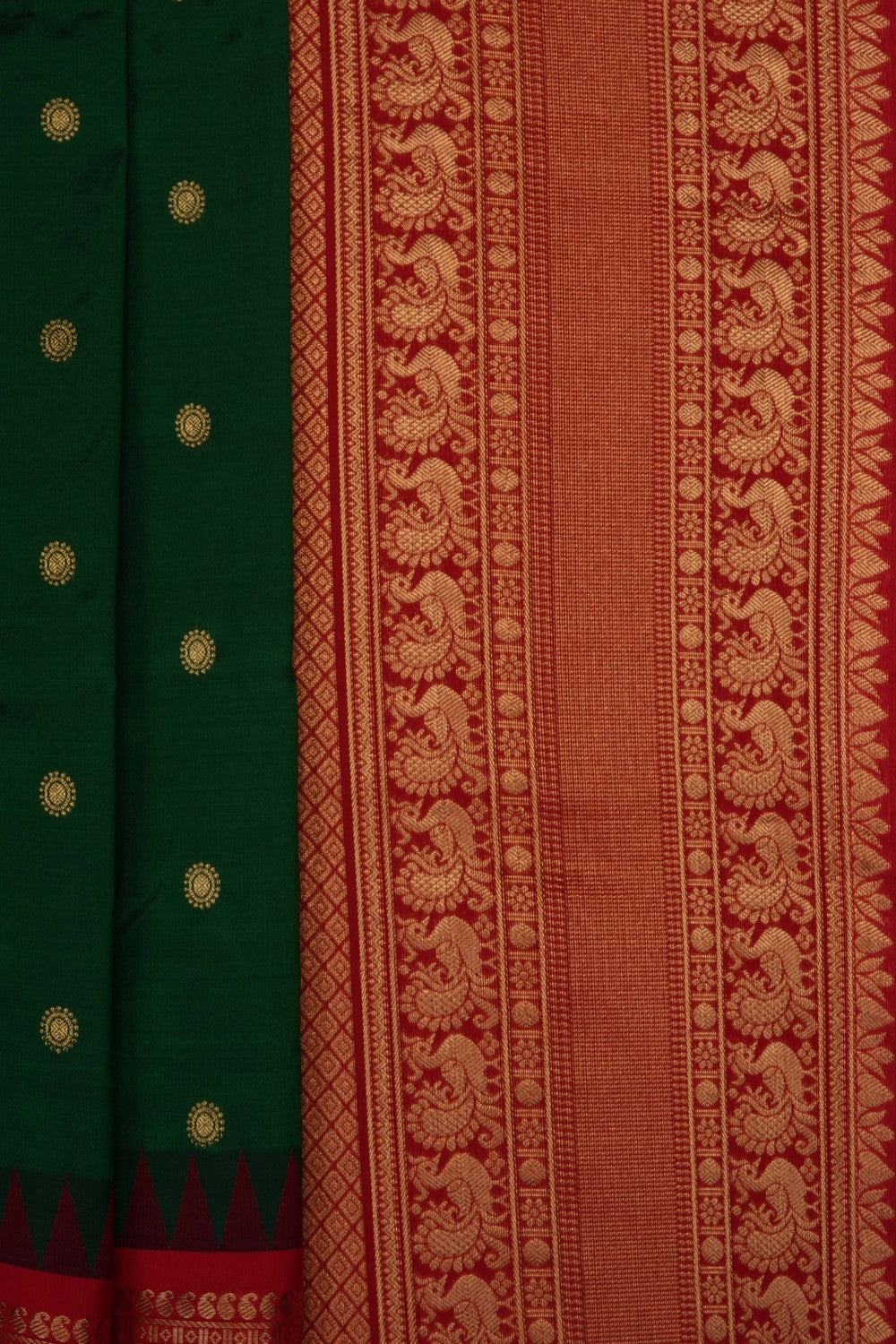 Image of Green Narayanpet Silk Saree
