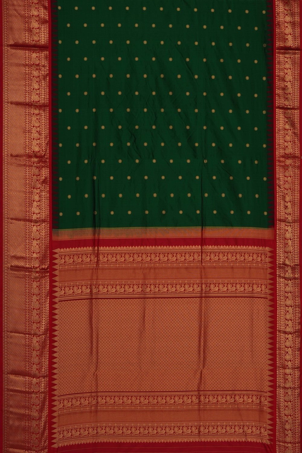 Image of Green Narayanpet Silk Saree