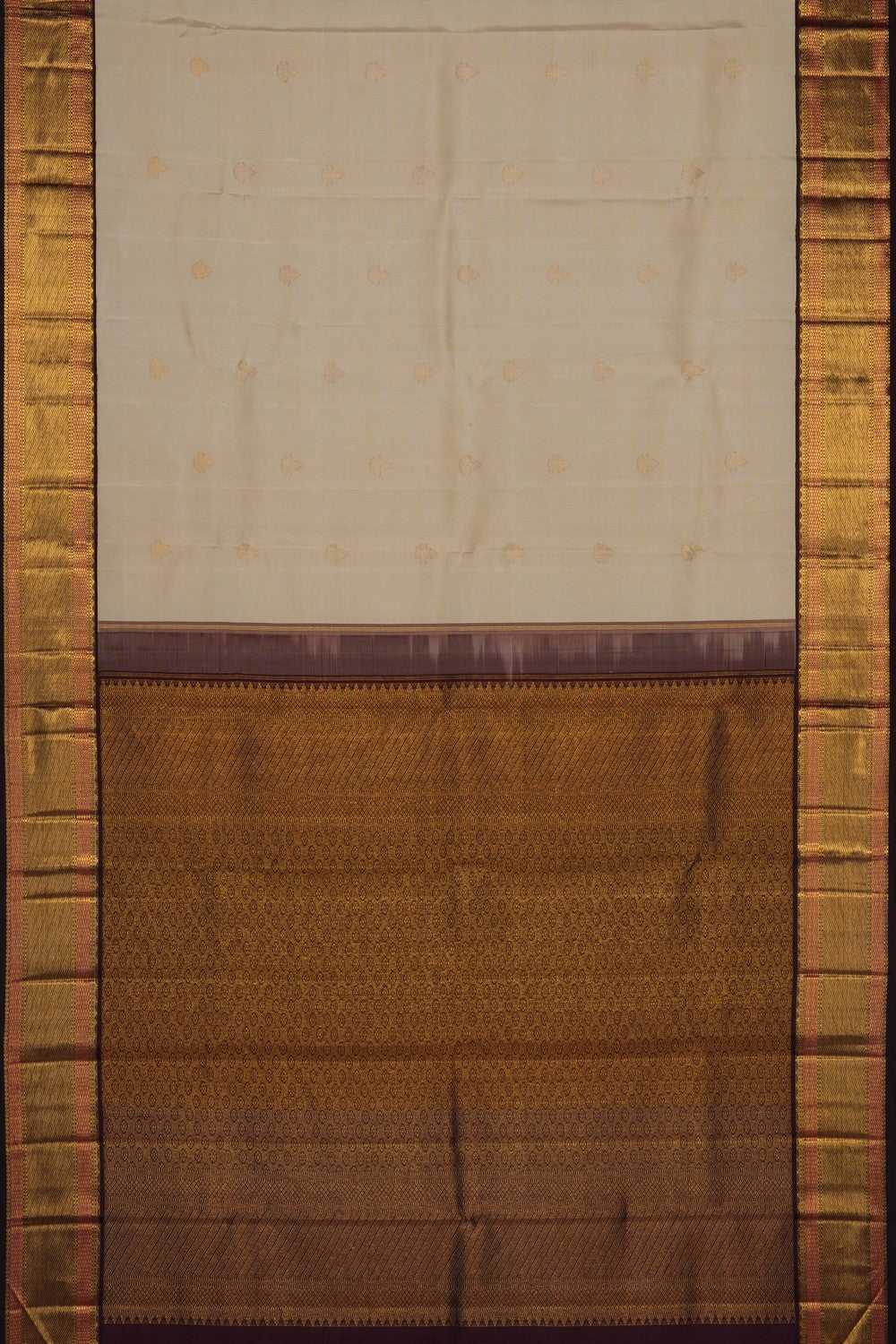 Image of Off-White Arani Silk Saree