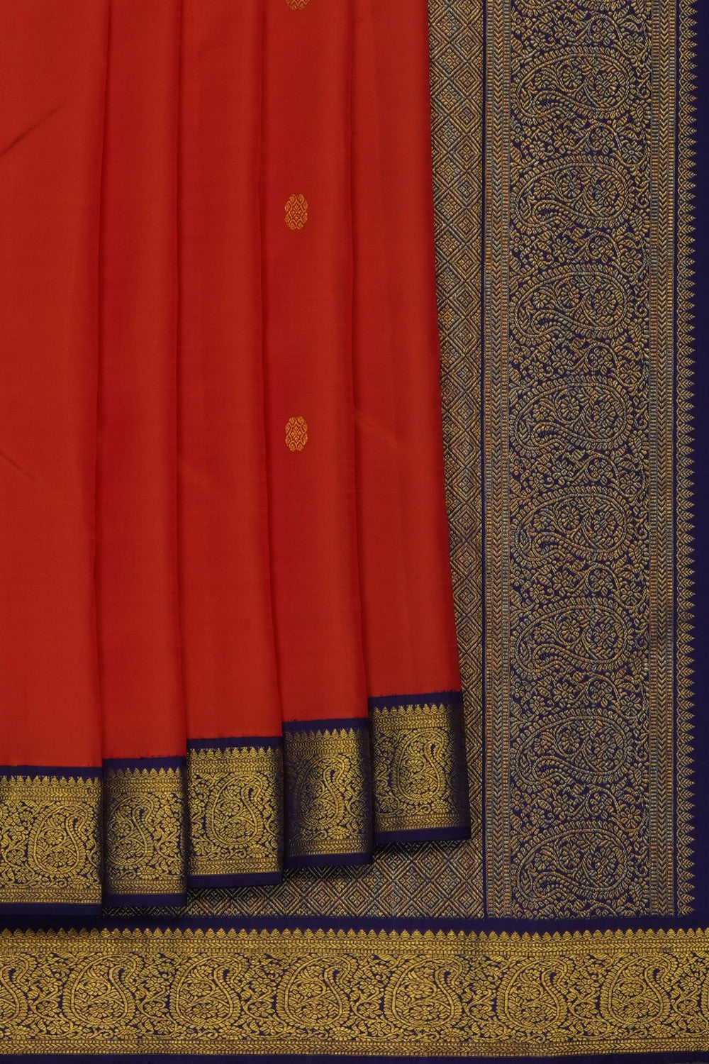 Image of Orange Arani Silk Saree