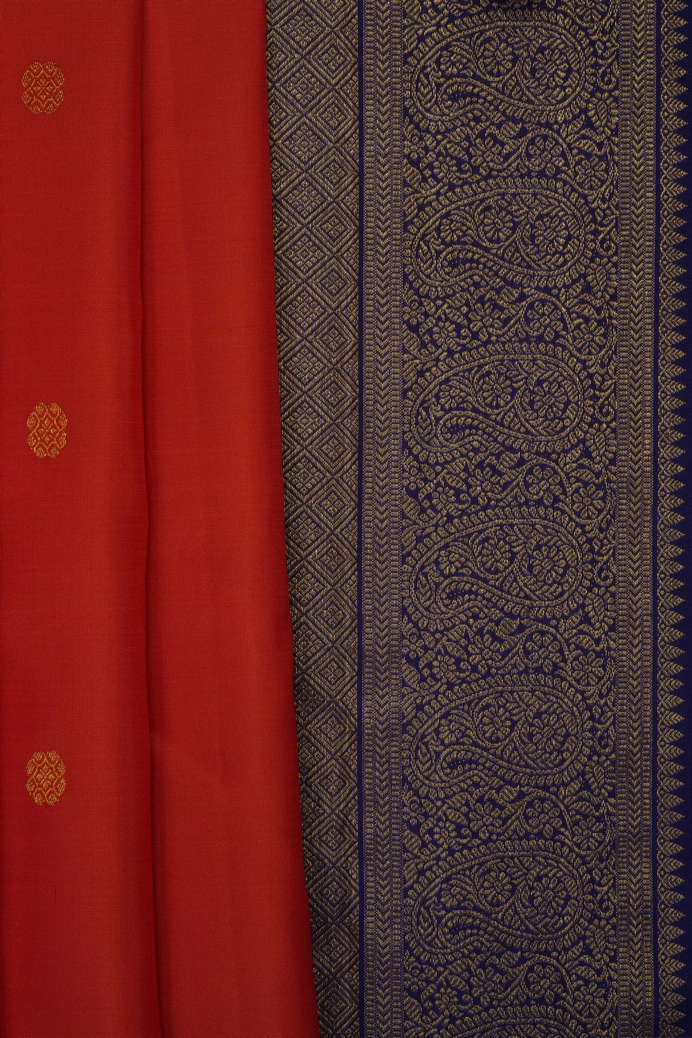 Image of Orange Arani Silk Saree