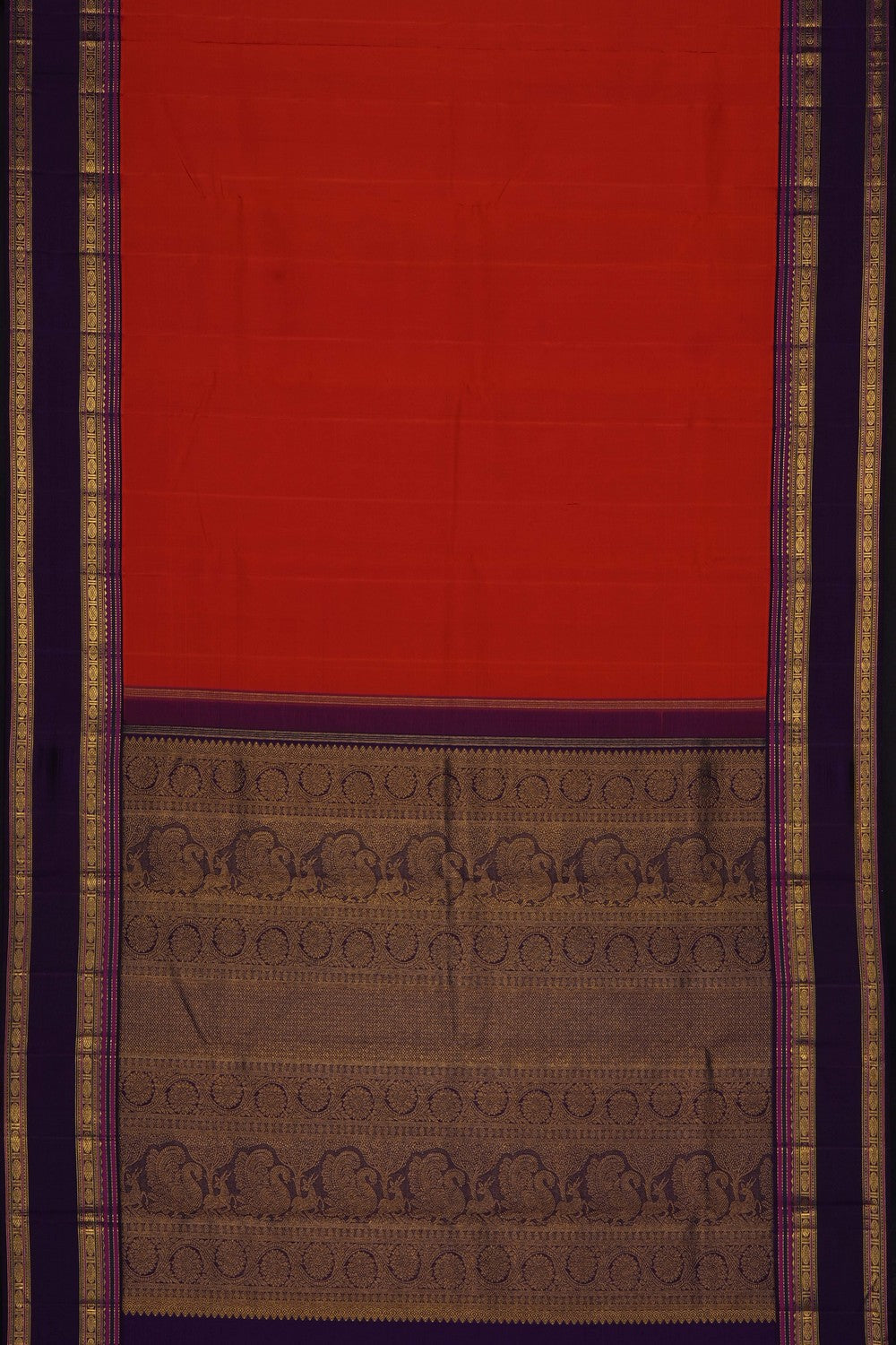 Image of Orange Arani Silk Saree