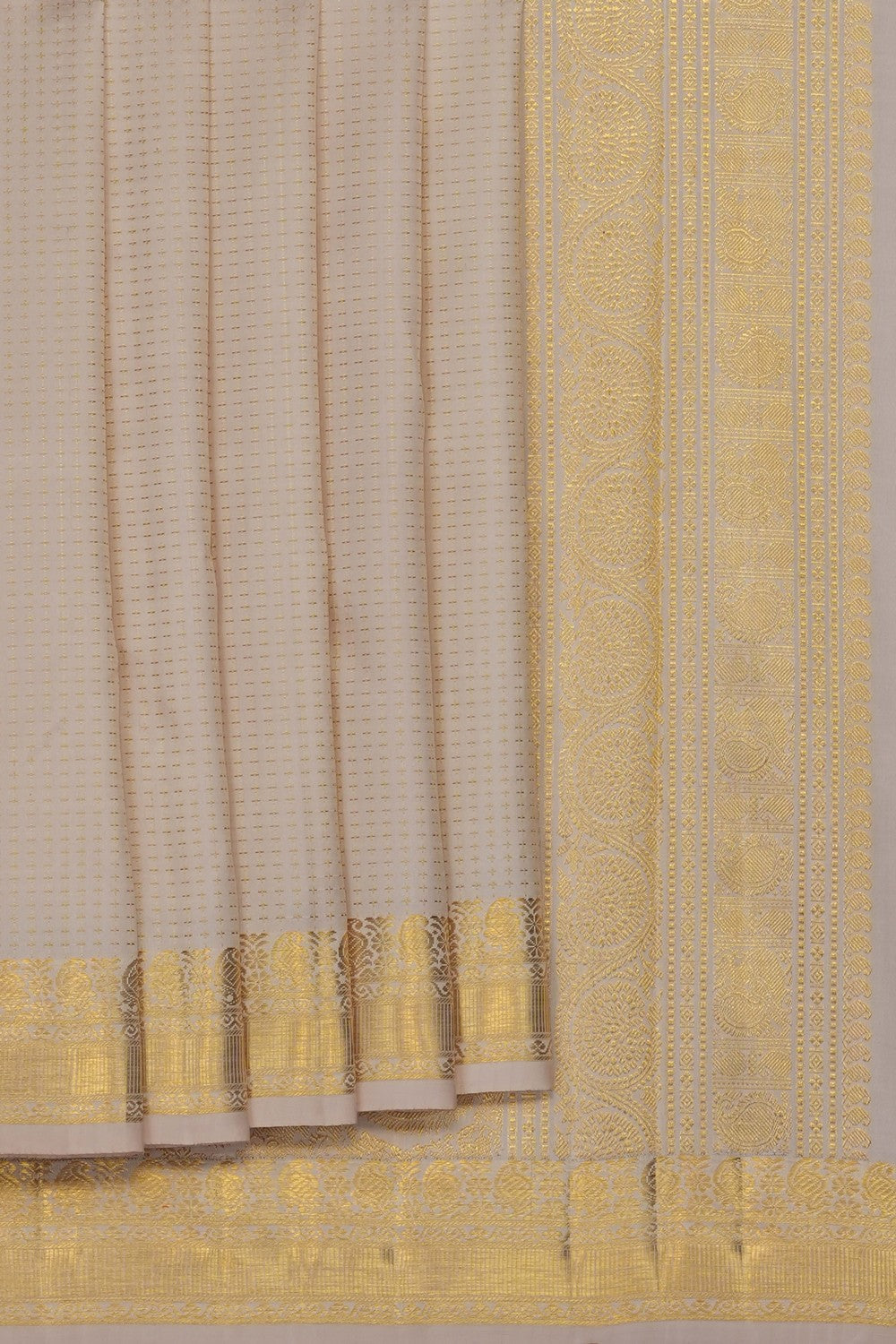 Image of Off-White Arani Silk Saree