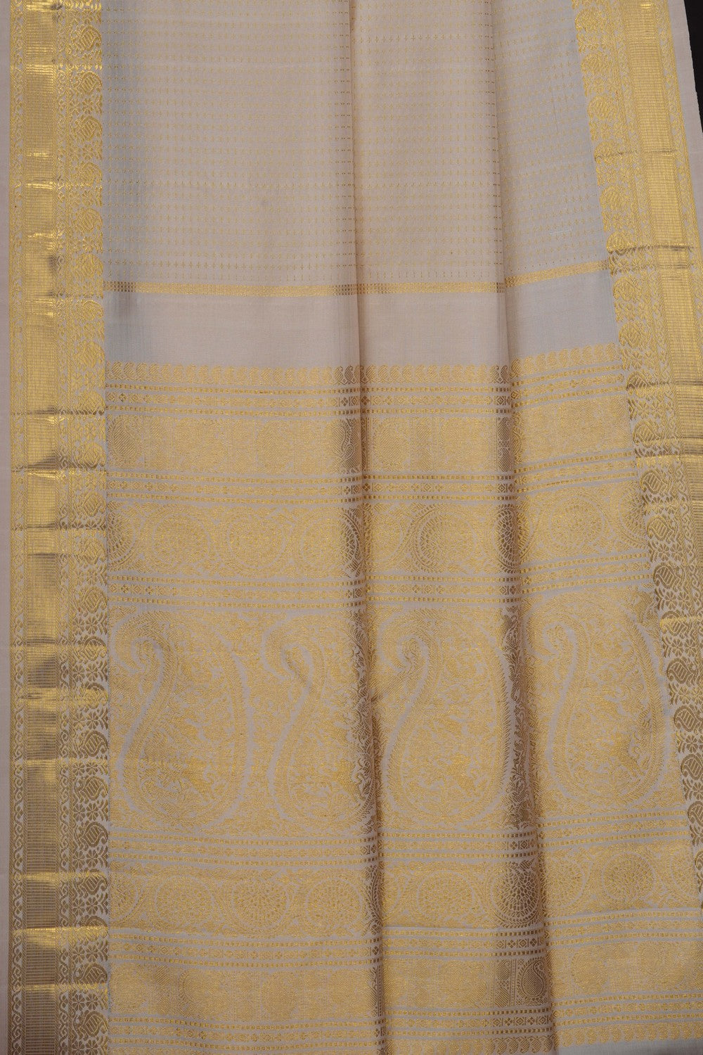 Image of Off-White Arani Silk Saree