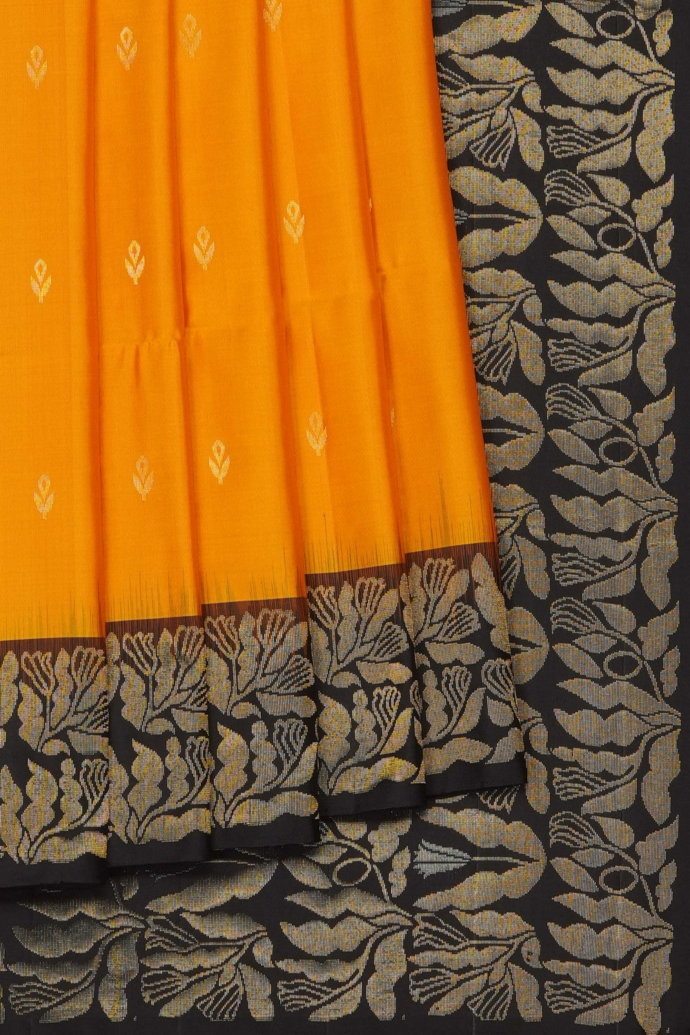 Image of Mustard Pure Silk Saree