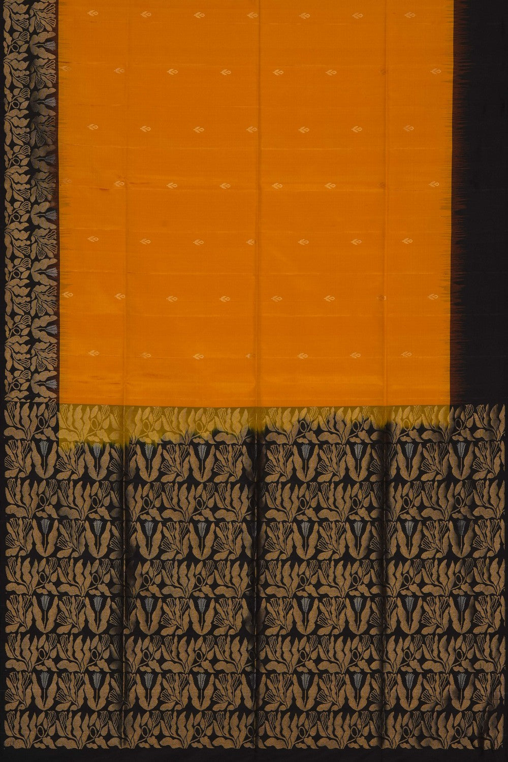 Image of Mustard Pure Silk Saree