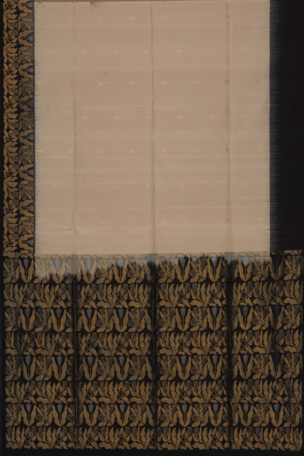 Image of Off-White Pure Silk Saree