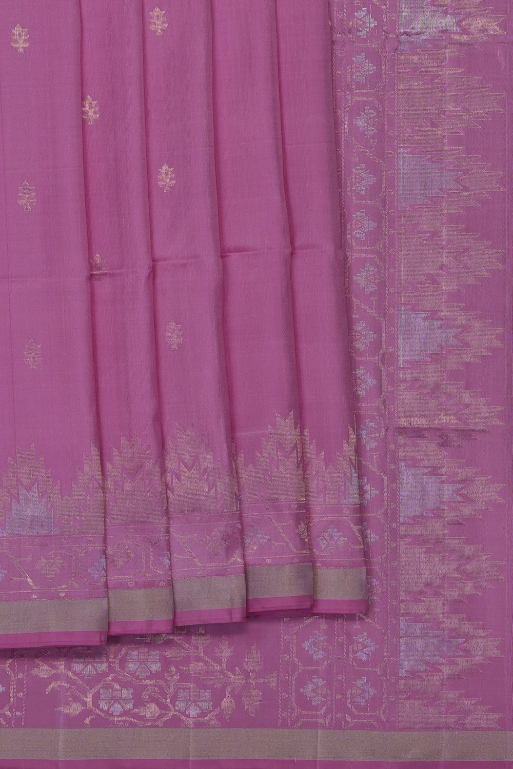 Image of Lavender-Pink Pure Silk Saree