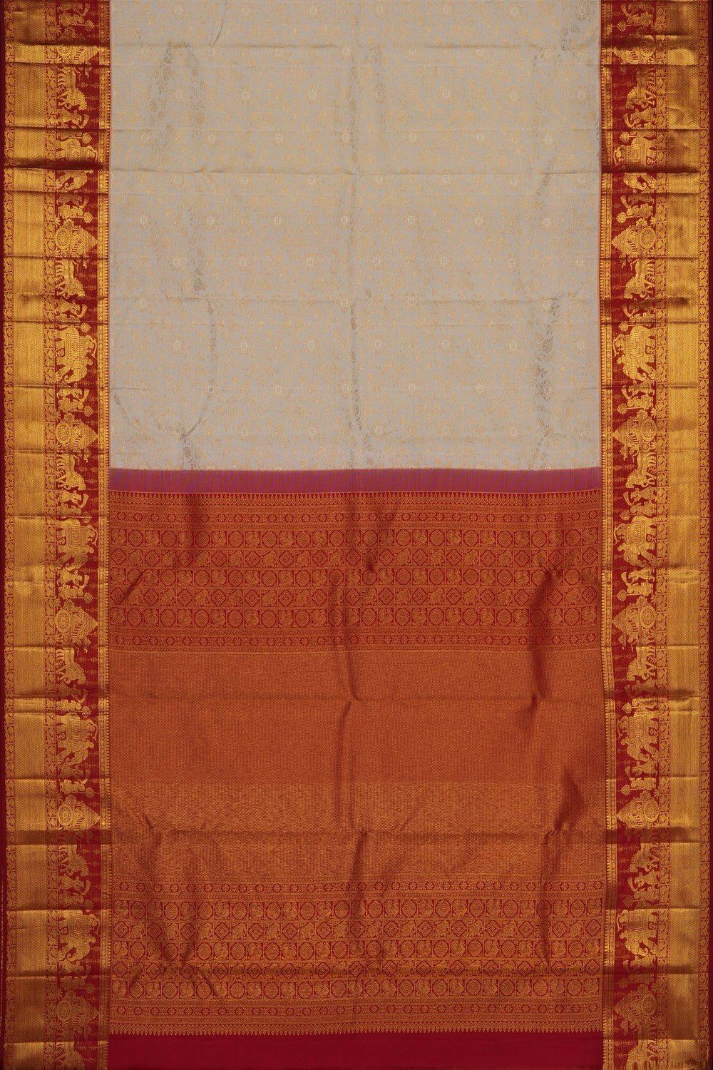 Image of Off-White Kanchipattu Brocade Saree