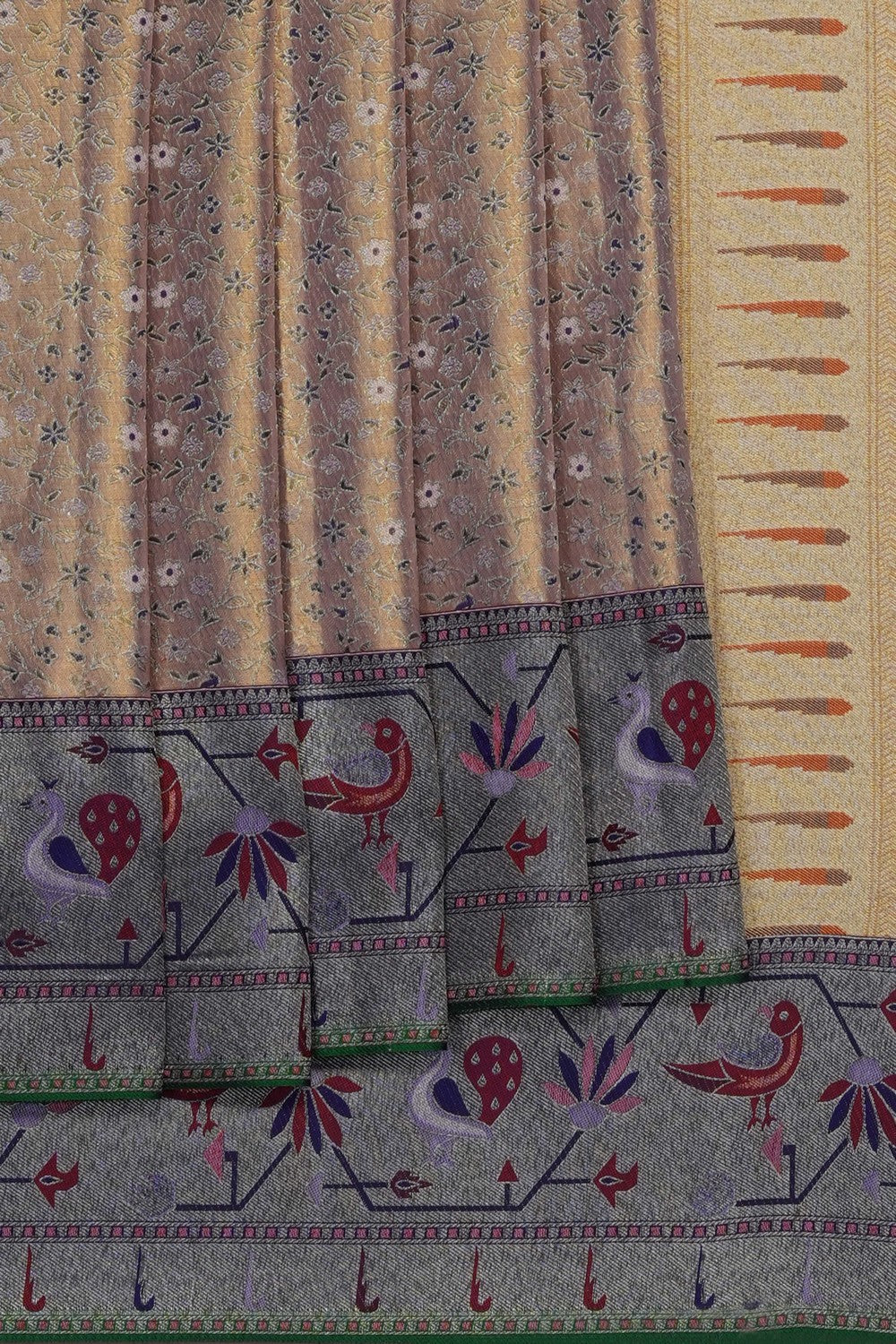 Image of Gold Kanchipattu Tissue Brocade Saree