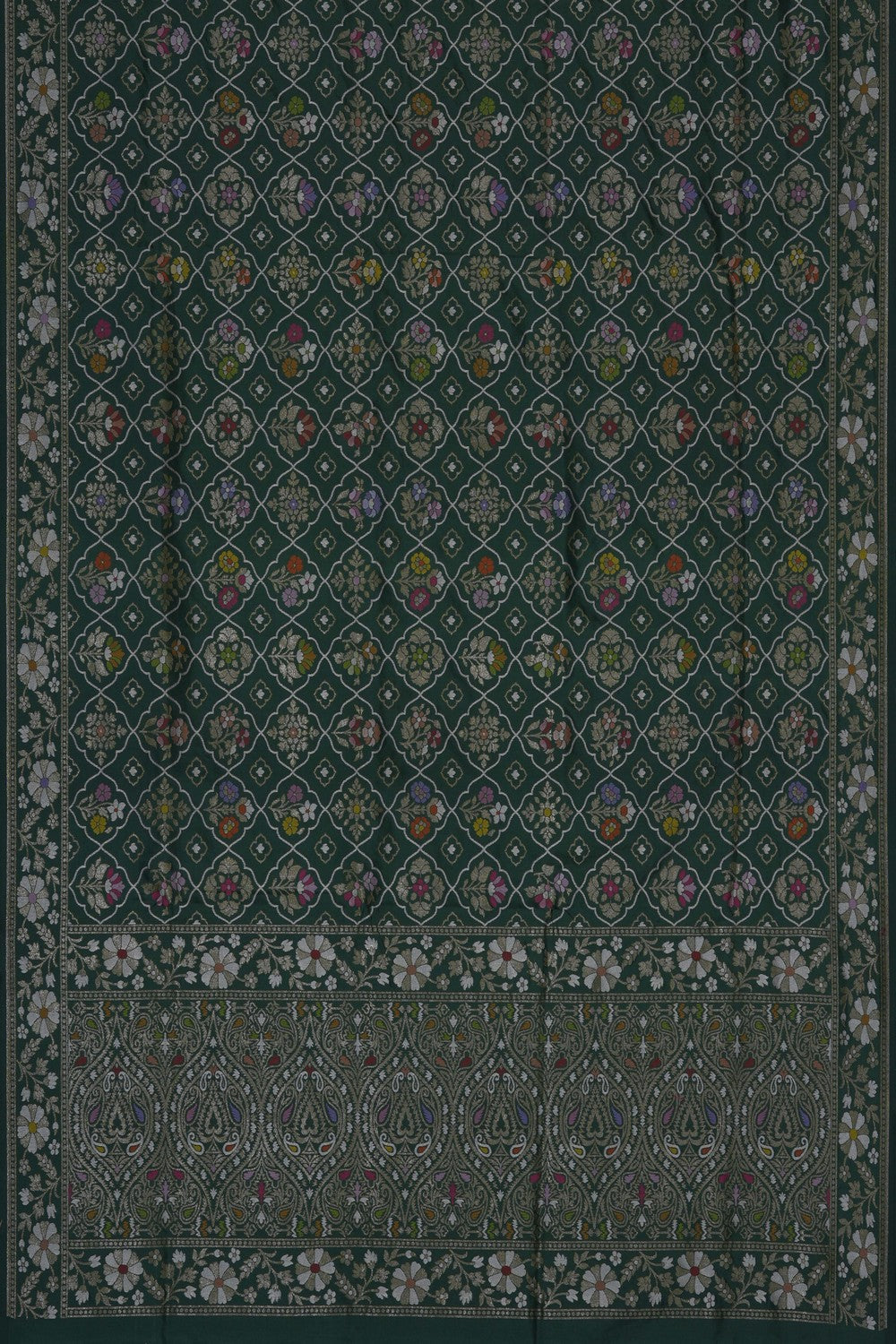 Image of Green Banarasi Silk Saree