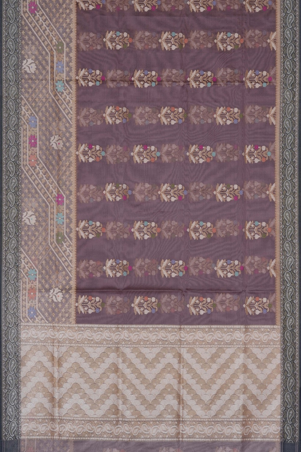 Image of Purple Banarasi Kora Saree