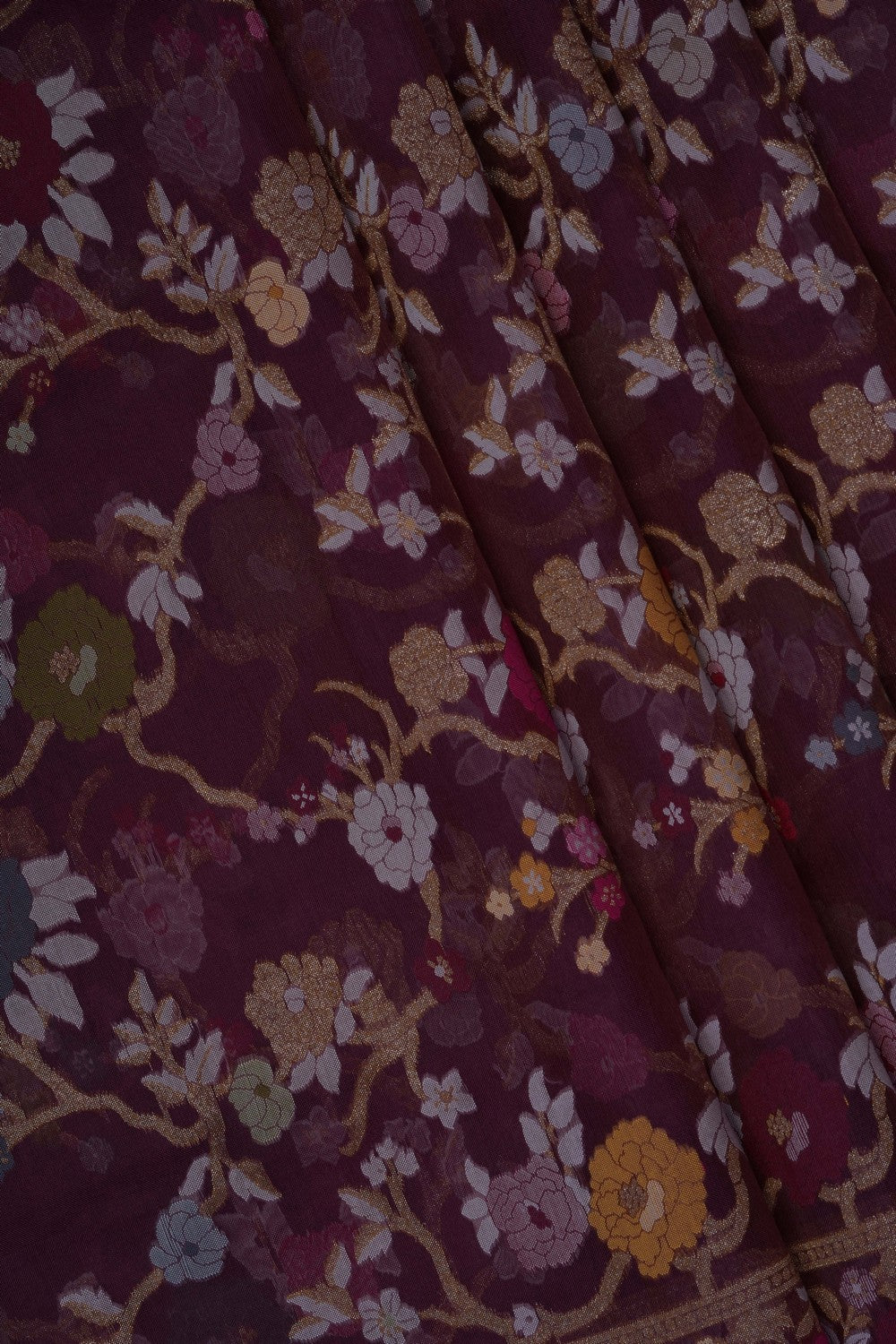 Image of Purple Banarasi Kora Saree