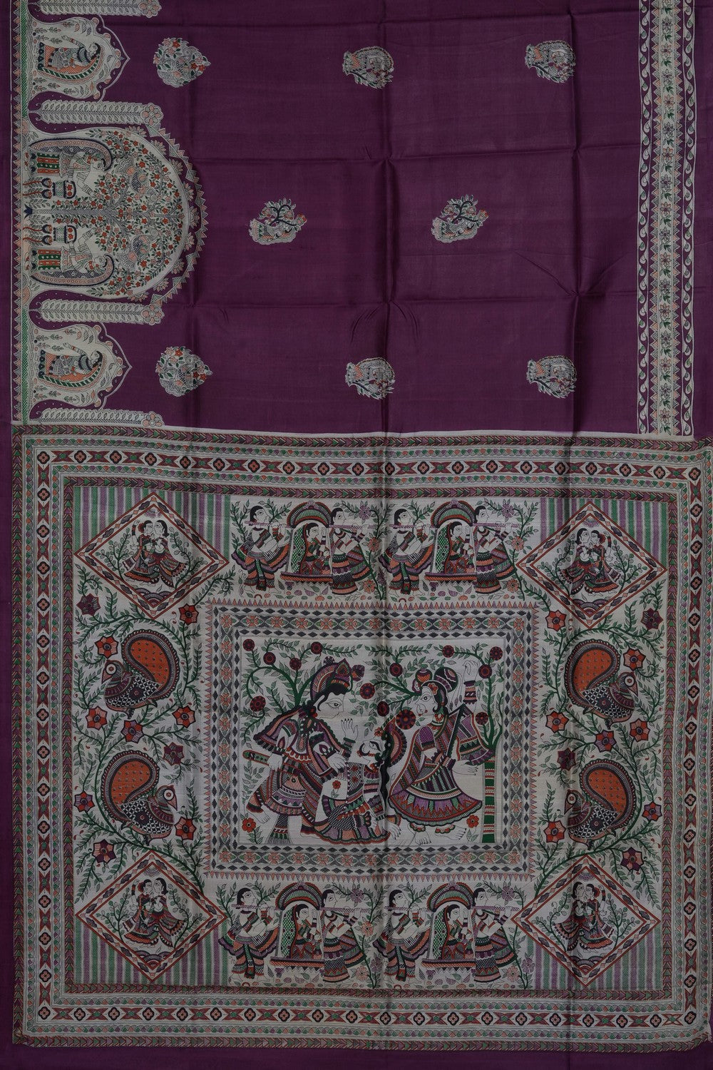 Image of Purple Desi Tussar Silk Saree