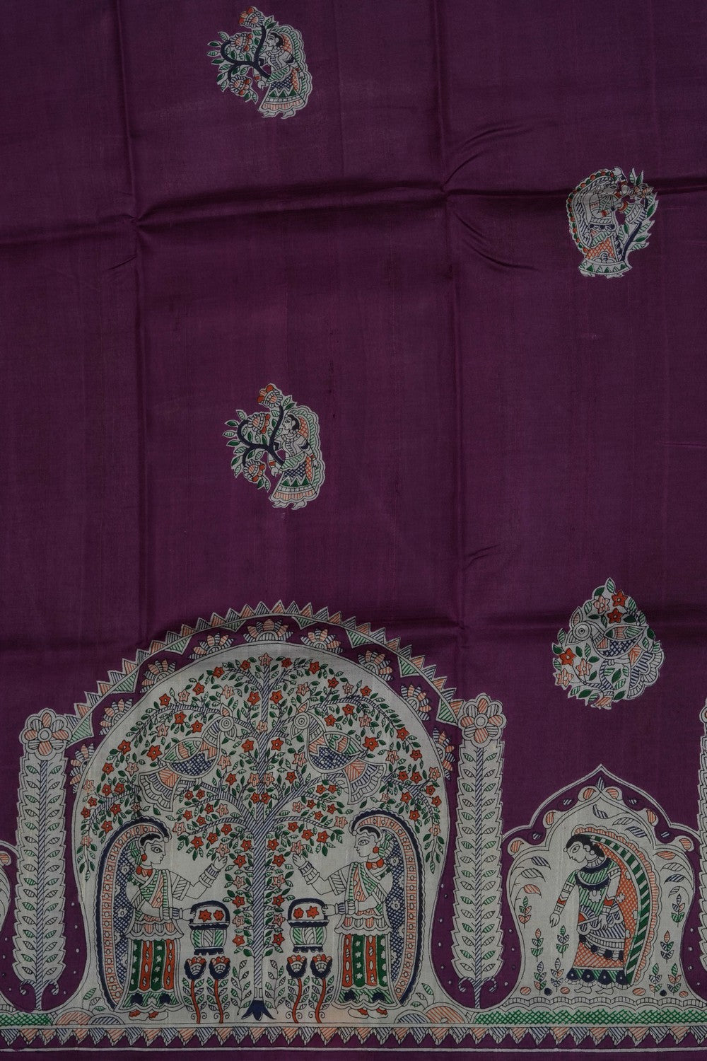 Image of Purple Desi Tussar Silk Saree