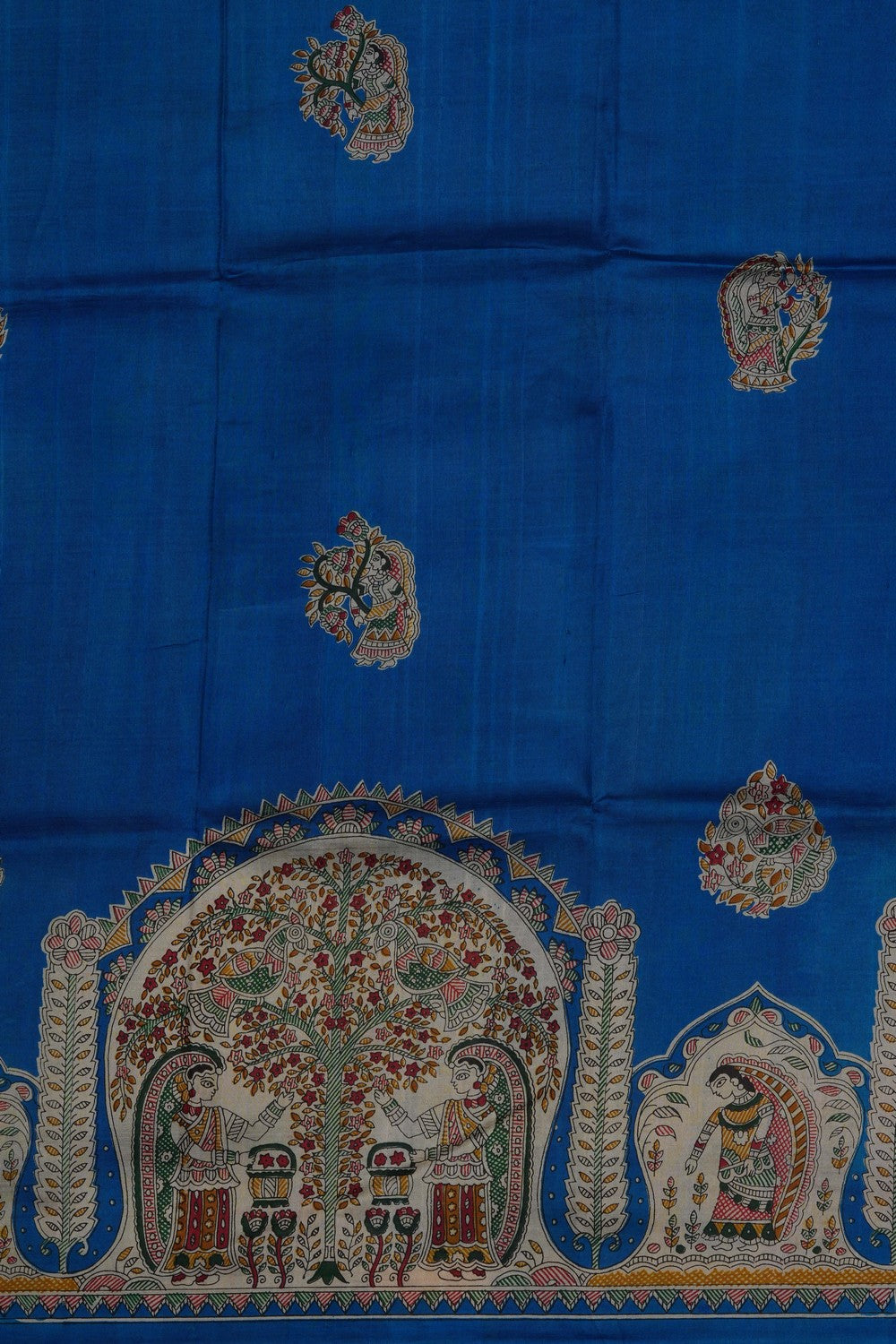 Image of Blue Desi Tussar Silk Saree