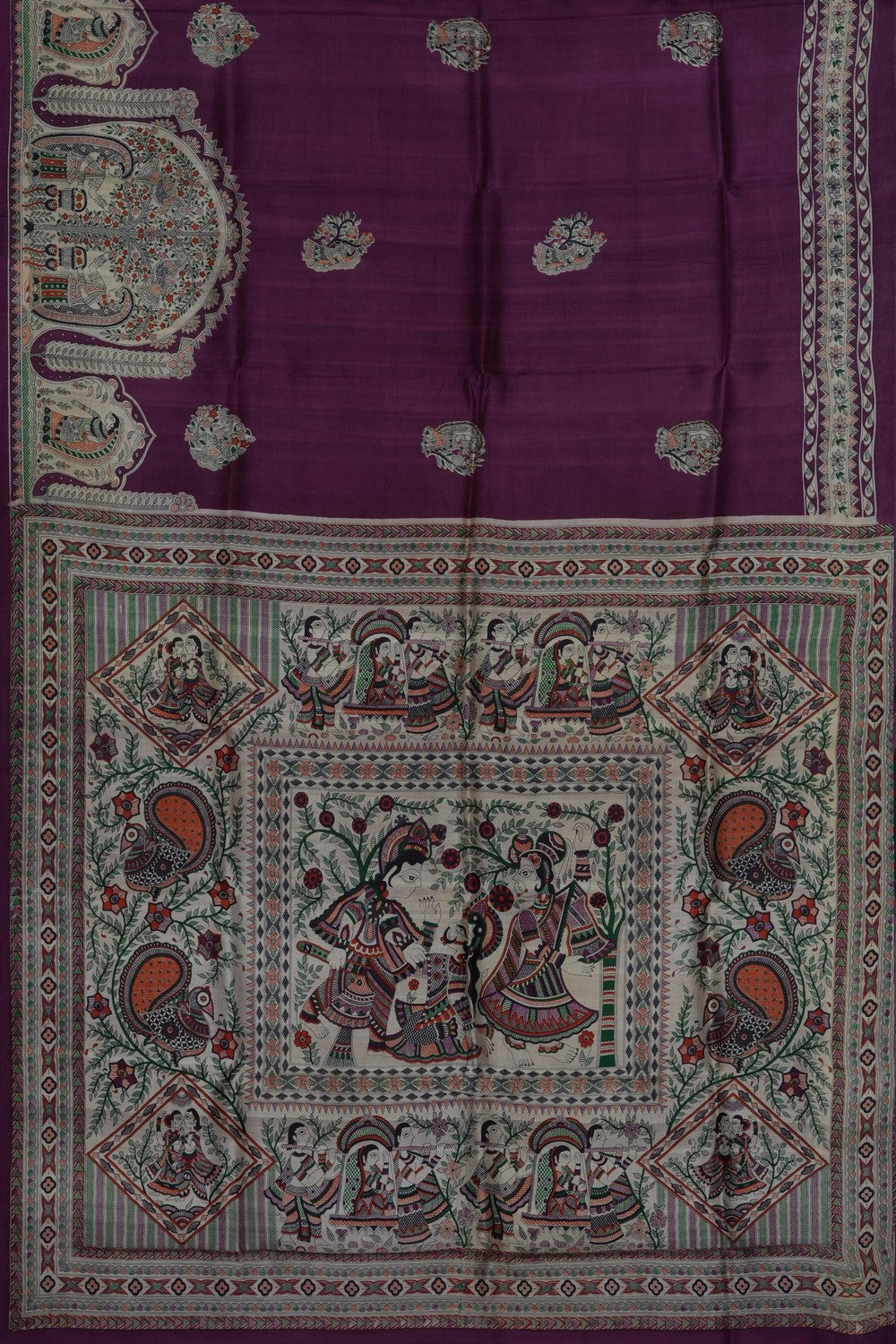 Image of Purple Desi Tussar Silk Saree