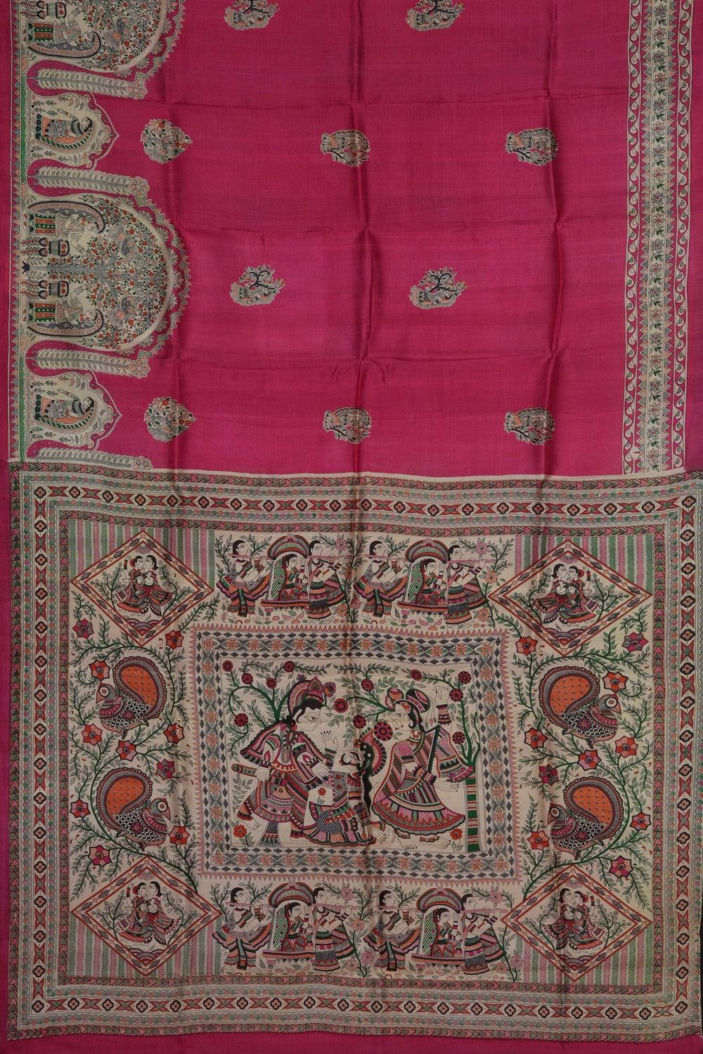 Image of Pink Desi Tussar Silk Saree