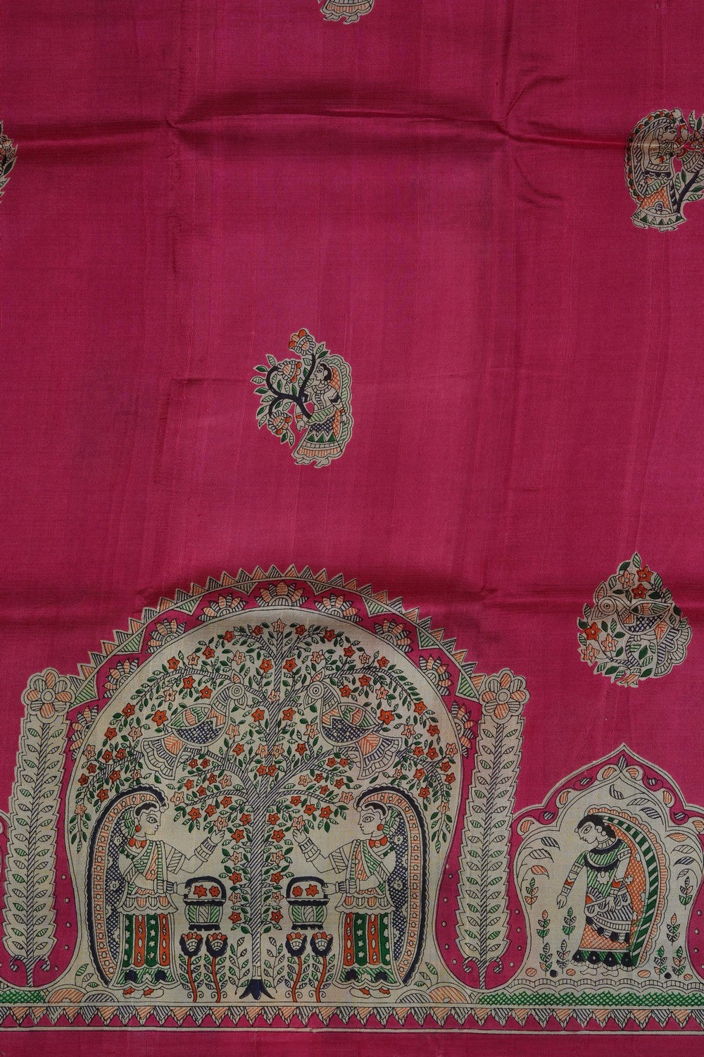 Image of Pink Desi Tussar Silk Saree