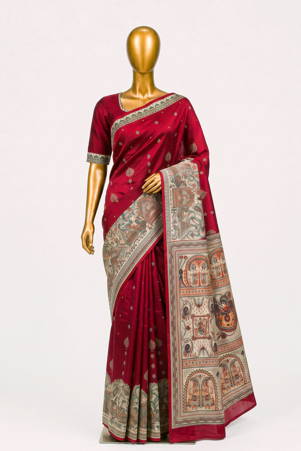 Image of Pink Desi Tussar Silk Saree